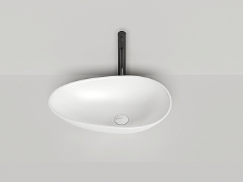 Раковина из искусственного камня S-Sense Salini PAOLA 1101101G 60х30 накладная цвет белый без отверстий под смеситель